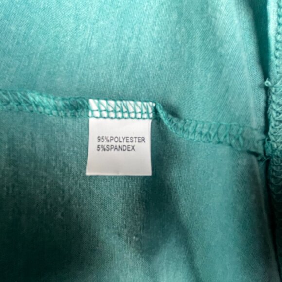 Elizabeth Kelly NWT Short Sleeve Blouse Size XL Green,V-neck Partial Button Down - Picture 7 of 8